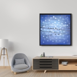 Encadré 36 x 36 - Oiseaux sur ciel bleu scintillant