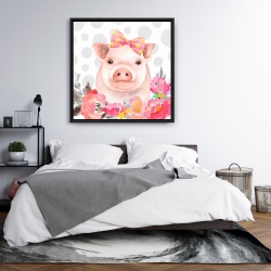 Framed 36 x 36 - Pretty pig