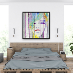 Framed 36 x 36 - Abstract colorful portrait