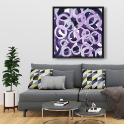 Framed 36 x 36 - Abstract purple rings