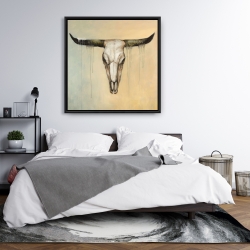 Framed 36 x 36 - Bull skull