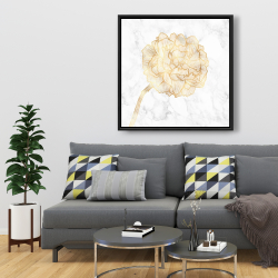 Framed 36 x 36 - Golden peony