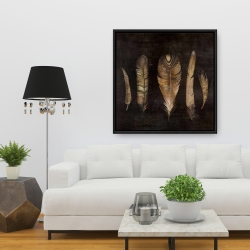 Framed 36 x 36 - Brown feather set