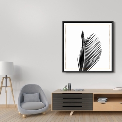 Framed 36 x 36 - Areca palm with gold line