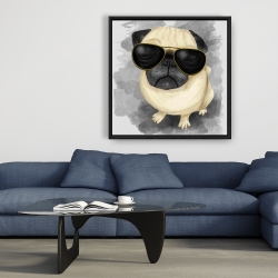 Framed 36 x 36 - Pug with style