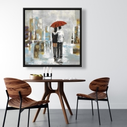 Framed 36 x 36 - Couple walking under their umbrella