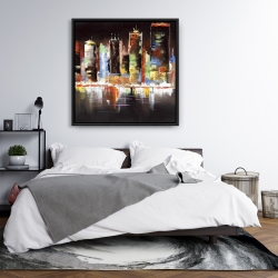 Framed 36 x 36 - Cityscape by night