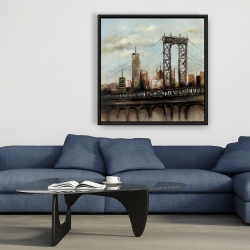 Encadré 36 x 36 - Pont de ville par un jour gris