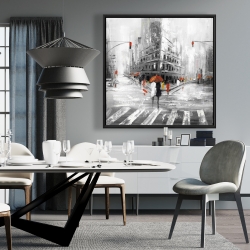 Framed 36 x 36 - Greyish flatiron building