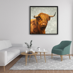 Framed 36 x 36 - Highland cattle