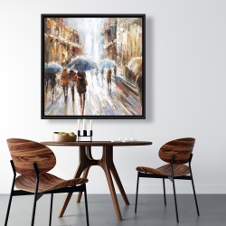 Framed 36 x 36 - Abstract passersby in the city