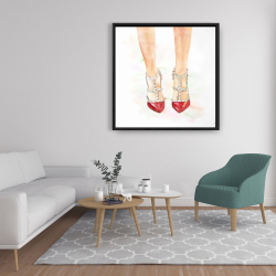 Framed 36 x 36 - Red studded high heels
