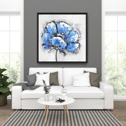 Framed 36 x 36 - Abstract blue petals