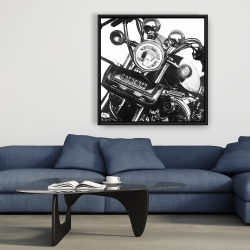 Framed 36 x 36 - Realistic motorcycle