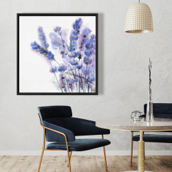 Encadré 36 x 36 - Fleurs de lavande à l'aquarelle