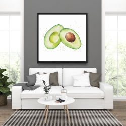 Encadré 36 x 36 - Avocat ouvert à l'aquarelle