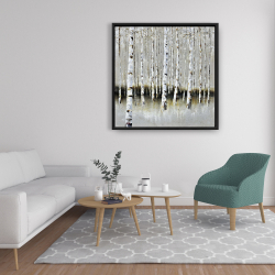 Framed 36 x 36 - Winter forest landscape