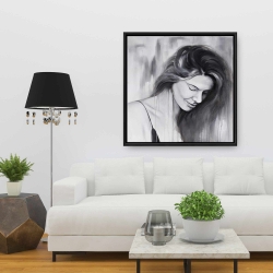 Framed 36 x 36 - Smiling woman portrait