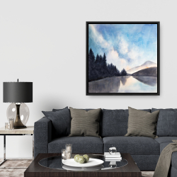 Framed 36 x 36 - Lakeview by night