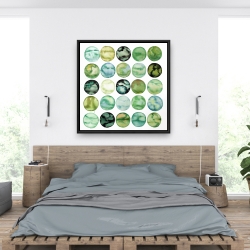 Framed 36 x 36 - Green circles