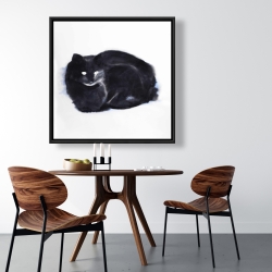 Framed 36 x 36 - Abstract watercolor cat