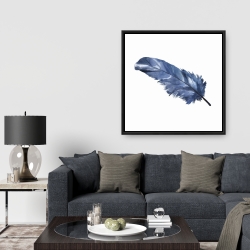 Framed 36 x 36 - Blue feather