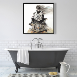 Framed 36 x 36 - Vintage train