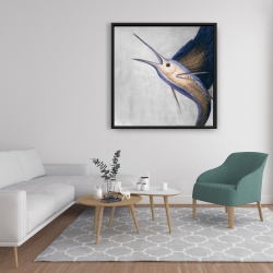 Framed 36 x 36 - Gold swordfish