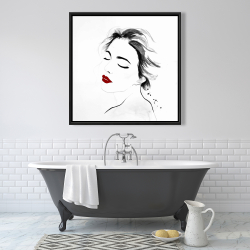 Encadré 36 x 36 - Portrait de dame sereine en noir