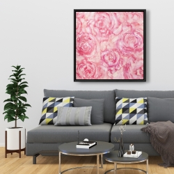Framed 36 x 36 - Roses in watercolor