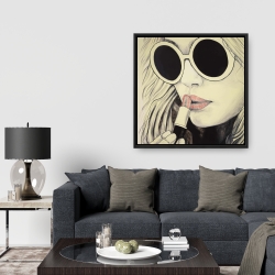 Framed 36 x 36 - Pink lips