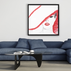 Framed 36 x 36 - Woman with a summer hat