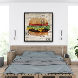 Framed 36 x 36 - Vintage style all dressed cheeseburger