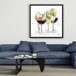 Framed 36 x 36 - Beautiful wine glasses