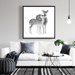Framed 36 x 36 - Fawns love