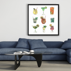 Framed 36 x 36 - Colorful cocktails