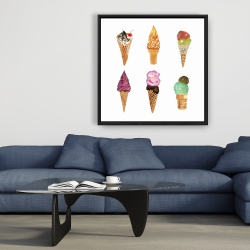 Framed 36 x 36 - Ice cream cones