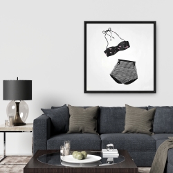 Framed 36 x 36 - Vintage women's swimsuit