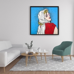 Framed 36 x 36 - Pop art woman