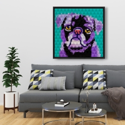 Framed 36 x 36 - Geometric pug