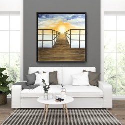 Encadré 36 x 36 - Couché de soleil dans la mer