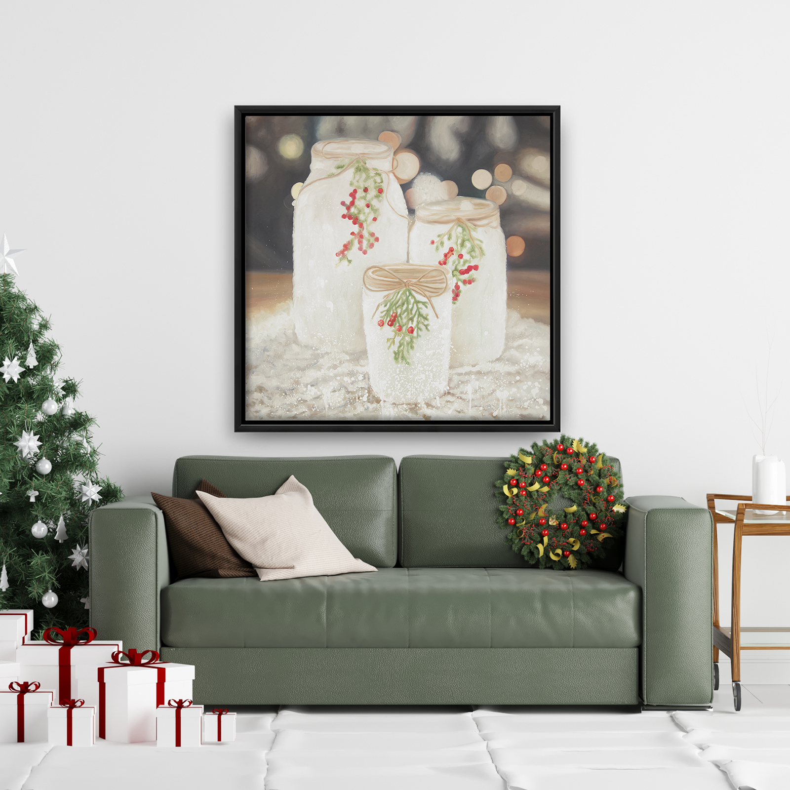 Encadré 36 x 36 - Bougies de noël