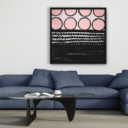 Framed 36 x 36 - Cluster of pink circles