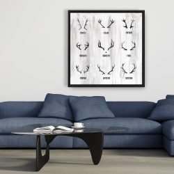 Framed 36 x 36 - Santa claus reindeer