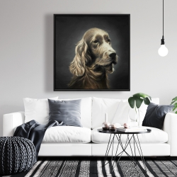 Framed 36 x 36 - Field spaniel