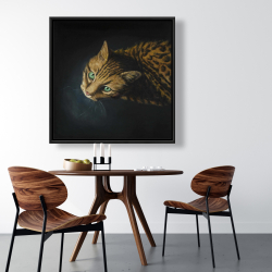 Framed 36 x 36 - Bengal cat