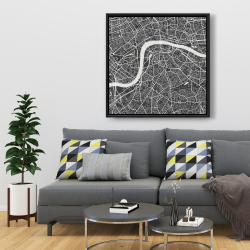 Framed 36 x 36 - London city plan