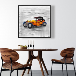 Encadré 36 x 36 - Jouet de voiture vintage jaune