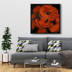 Framed 36 x 36 - Poppy bouquet