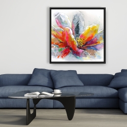 Framed 36 x 36 - Abstract flower with texture